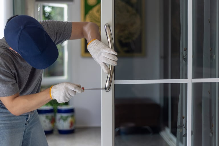 Professional door handle installation